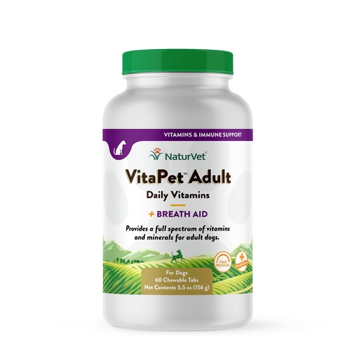 [BRSWIYQZOR6BQAAV] NaturVet VitaPet Adult Daily Vitamins for Dogs With Breath Aid – Includes Full Spectrum of Vitamins, Minerals, Omega-6 Fatty Acids, Parsley – Designed for Dogs Over 1 Year – 60 Ct.