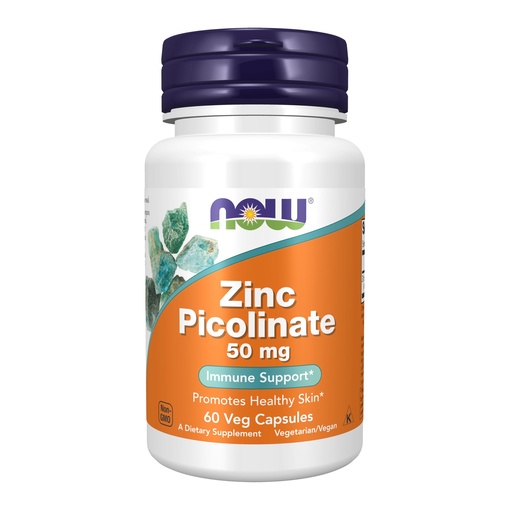 [BRSWIYTYCANRCCDU] NOW Foods Supplements, Zinc Picolinate 50 mg, Supports Enzyme Functions*, Immune Support*, 60 Veg Capsules