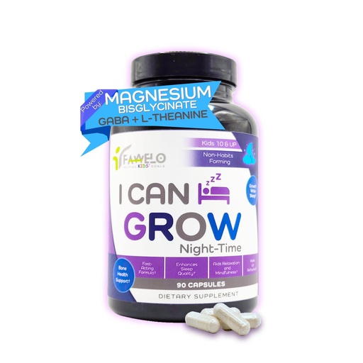 [BRSROBQFBAIAED35] I Can Grow NightTime Kids Vitamins Multivitamin Sleep Aid | Magnesium for Kids with Magnesium Bisglycinate | Natural Calm & Recovery | magnesio complex | Vitaminas para Niños con Glicinato de Magnesio