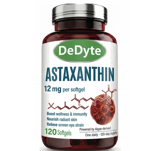 [BRSRYZQYC4FAMFLZ] Dedyte Astaxanthin Supplements, Natural organic Antioxidant, Support Anti-Aging & Reduce Wrinkles, Skin Health, Boost Immunity, Eye Fatigue, 120 Softgels