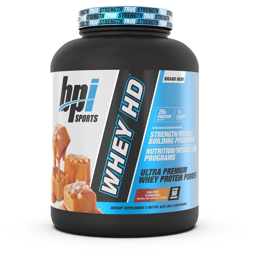 [BRSRAGDQDEBWOCIY] BPI Sports Whey HD Ultra Premium Protein Powder, Salted Caramel, 4.1 Pound