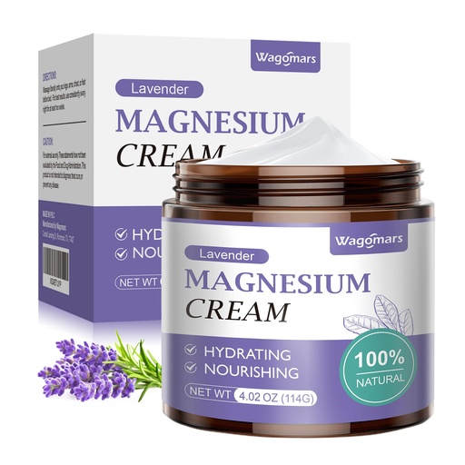 [BRSRAGD4CACA4CLP] Magnesium Cream - Natural Magnesium Lotion - Body Butter with Shea Butter & Coconut Oil - Fast-Absorbing, Lightweight - Deep Hydration for All Skin Types - Suitable for Kids (Lavender)