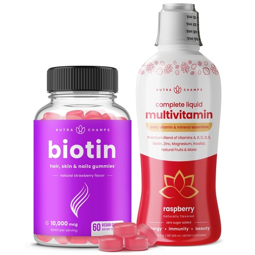 [BRSROGTYB4NRGCA2] NutraChamps Biotin Gummies and Liquid Multivitamins