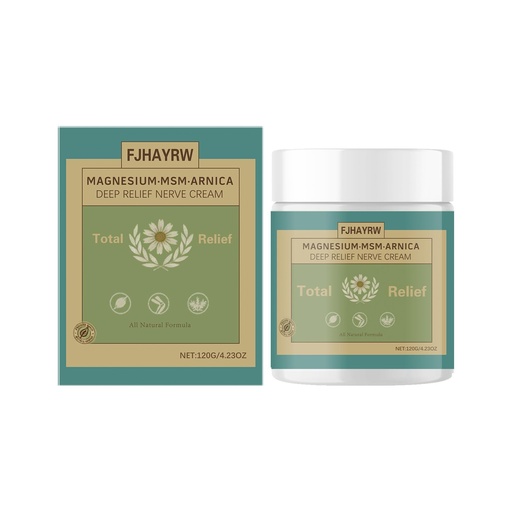 [BRSRGHQQBANWMHYV] Total Relief Soothing Magnesium Cream for Muscle Comfort, Nerve Relief Cream with MSM,Arnica,Non-Greasy Topical,Fast Absorbing,Joint Relief,120g