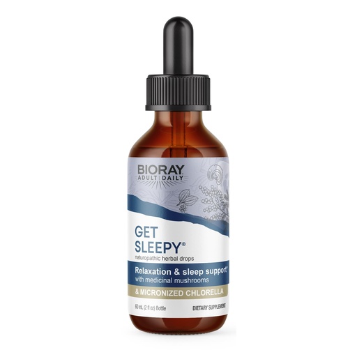 [BRSWGAAQOAPWGEL4] BIORAY Daily Get Sleepy - 2 fl oz - Relaxation & Rest Support - With Medicinal Mushrooms & Micronized Chlorella - Non-GMO, Vegan, Gluten Free - Approx. 30 Servings