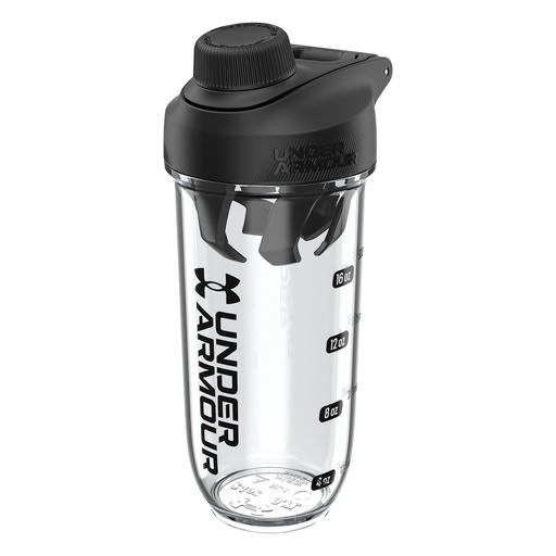 [BRSRABT7OEGWGELV] Under Armour UA 24oz Clarity Shaker Bottle Clear/Black OSFA