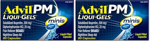 [BRSRGGQNBMMBMCQ6] Advil PM Liqui-Gels Minis, 80 Liquid Filled Capsules, (Pack of 2)