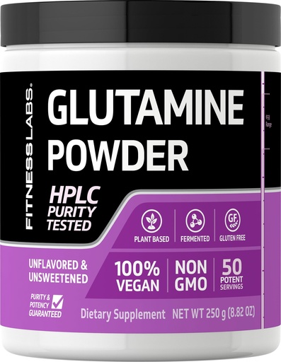 [BRSWICQCA4HBSAIV] Fitness Labs L Glutamine Powder 5000mg | 0.5lb | Unflavored | HPLC Tested | Free Form | Vegan, Vegetarian, Non-GMO, Gluten Free