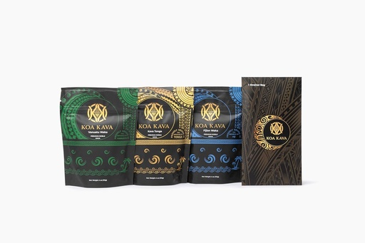 [BRSROBA3OAGQK3L6] Koa Kava Premium Sample Kit: Medium Grind Tongan, Vanuatu Waka and Fijian Waka Kava Powder