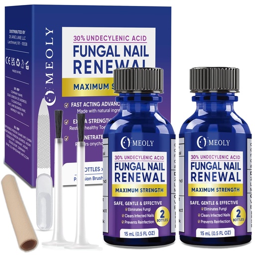 [BRSRYYIPAUPQAFI3] MEOLY Toenail Fungus Treatment Extra Strength: 30% Undecylenic Acid Nail Fungus Treatment With natural oil 2 Packs 30 ml