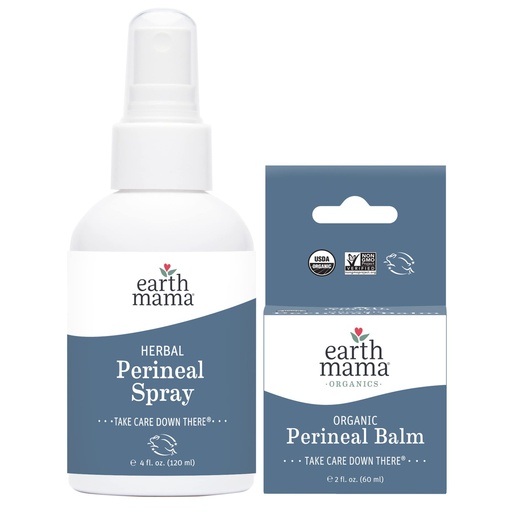 [BRSWYFIPOYCQ2YAY] Earth Mama Postpartum Recovery Kit | Take Care Down There® with Organic Perineal Balm & Herbal Perineal Spray, 2-Piece Set