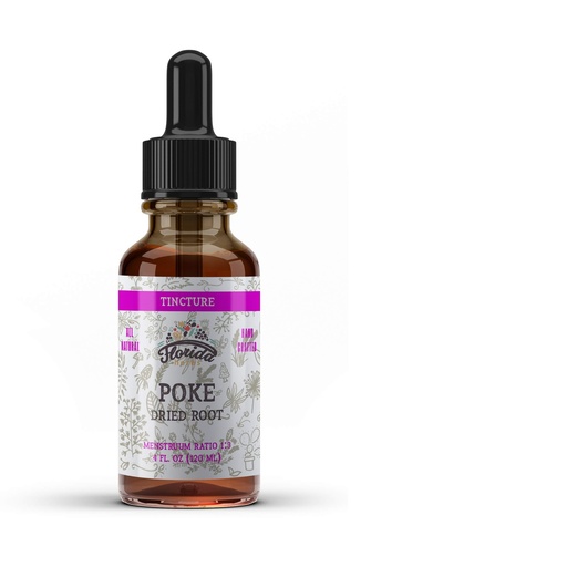 [BRSWGFAKC4OQA2TO] Poke Tincture, Organic Poke Extract (Phytolacca Americana) Dried Root, Non-GMO in Cold-Pressed Organic Vegetable Glycerin, Florida Herbs Supplements