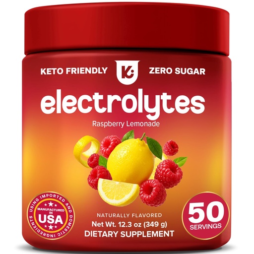 [BRSWGCQYOV4A223U] Keppi Electrolytes Powder – Raspberry Lemonade Flavor 50 Servings – No Sugar Hydration Supplement with Magnesium, Potassium, Sodium – Keto, Vegan, Fasting-Friendly, Zero Calorie Electrolyte Drink