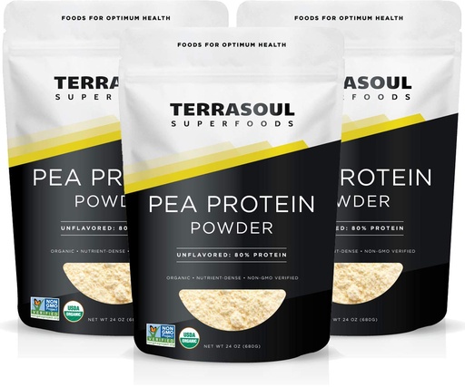 [BRSWKHD5CQHGM2DM] Terrasoul Superfoods Organic Pea Protein, 4.5 Lbs (3 Pack)