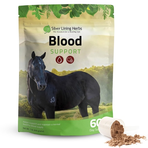 [BRSWIZ32BMIWYDYV] Silver Lining Herbs Blood Support Supplement Powder for Horses - Natural Herbal Horse Care Circulation Supplements Support Normal Equine Red & White Blood Cell Levels - 1 lb Bag