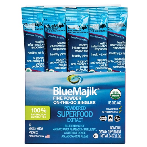 [BRSWEBI6OF5QK2TB] E3LIVE Blue Majik On-The-Go-Singles, 30 Count, 1 Gram
