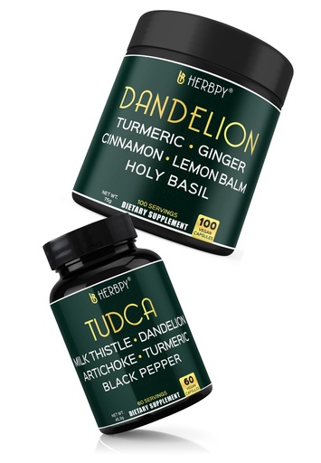 [BRSRYZYNPMJROEIY] Herbpy Bundle 6in1 Dandelion Root Supplement 750mg/serving (100 Count 100 Servings) & 6in1 Tudca Supplement 755mg/serving (60 Count 60 Servings)