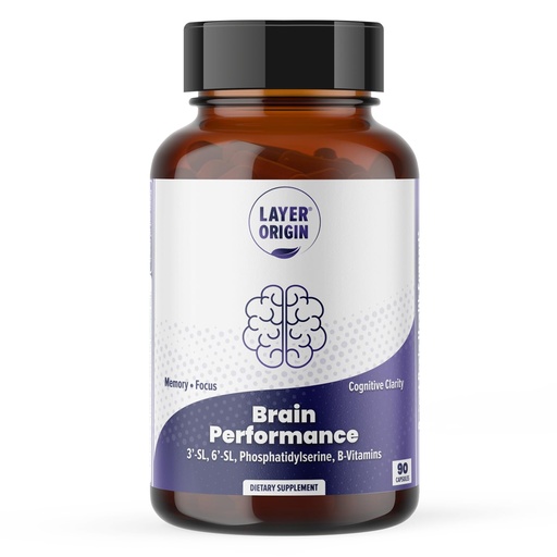 [BRSREGQ2A57WME3O] Brain Performance with HMO 3'SL, 6'SL Brain Prebiotics, Phosphatidylserine for Memory, Focus & Clarity - 30 Servings
