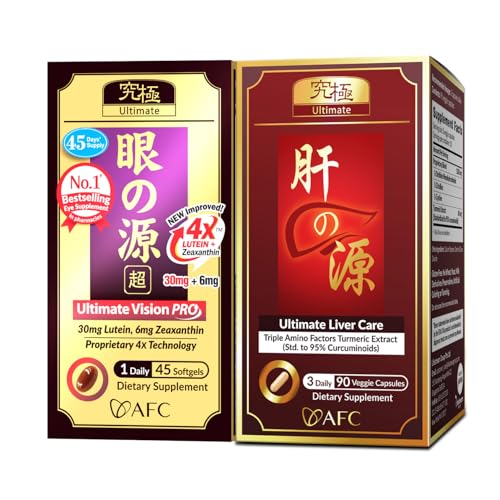 [BRSRGCYKCIMA4CD4] AFC Japan Ultimate Vision PRO & Ultimate Liver Care Bundle | Lutein, Zeaxanthin, Bilberry, Amino Acids & Turmeric | Supports Eye Health, Healthy Liver Function & Daily Wellness