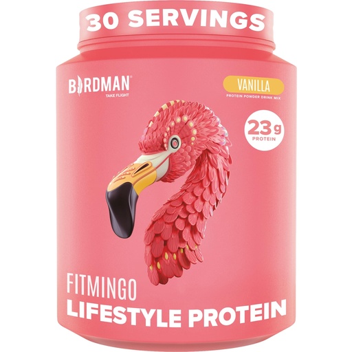 [BRSRAYAZBUAWAHTG] BIRDMAN Fitmingo Vegan Protein Powder with Inositol, Collagen Boosters, Hyaluronic Acid and Vitamins | Low Carb, Dairy Free, Lactose Free, Low Calorie | 23g Plant Based Vanilla Protein Powder