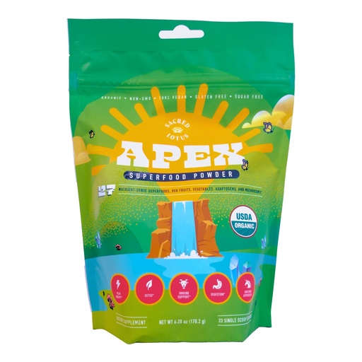 [BRSRMAI2AEORUYAZ] Sacred Lotus Apex Greens Superfood Powder | Nutrient-Rich Organic Super Greens Powder, Gut Health | Gluten & Sugar-Free, Green Juice Powder | Vegan Protein Powder Supplement - 33 Servings