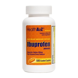 HealthA2Z® Ibuprofen Tablet Bottle Pain Relief 200mg (500 Count (Orange))