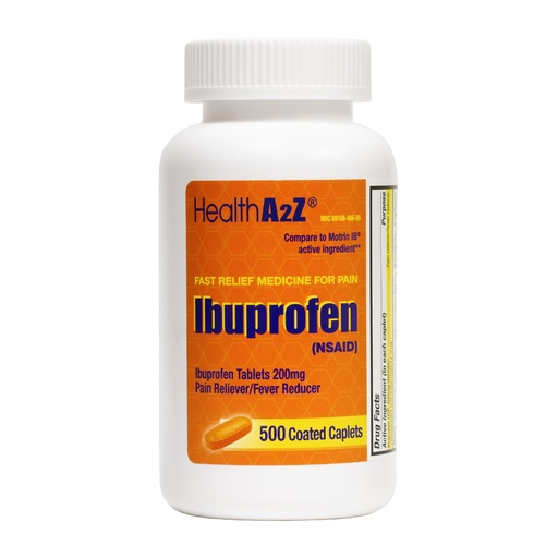 [BRSREZYYCRYQO3DV] HealthA2Z® Ibuprofen Tablet Bottle Pain Relief 200mg (500 Count (Orange))
