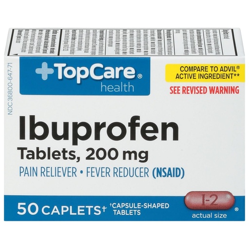 [BRSRGAILCJ5WOAA4] Topcare, Health Ibuprofen 200mg Caplets, 50 Count