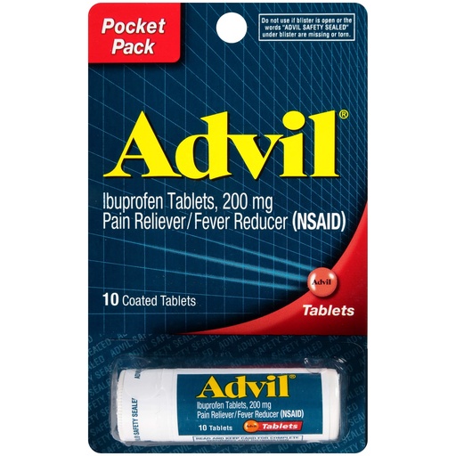 [BRSWKZYYB4PAKYDY] Advil Sinus Congestion and Pain, Sinus Relief Medicine, Pain Reliever and Fever Reducer with Ibuprofen and Phenylephrine HCl - 10 Coated Tablets
