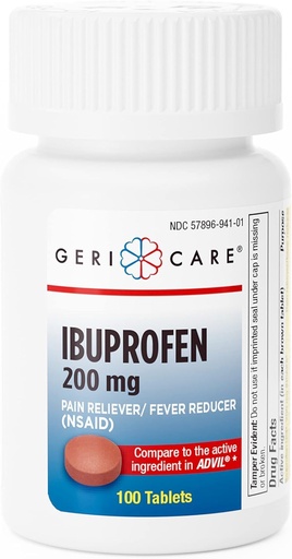 [BRSWIYT7AQGGCH3U] Geri Care IBUPROFEN Pain Relief Tablets (100 Count)