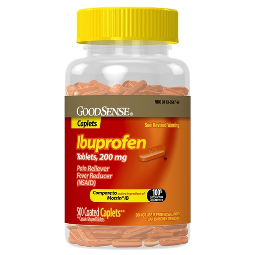 [BRSRGC34OEFRUCTU] GoodSense Ibuprofen Tablets, 200 mg, Pain Reliever and Fever Reducer, 500 Count