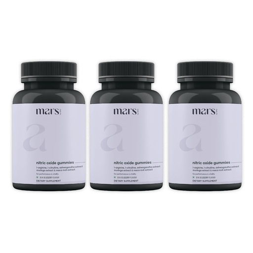 [BRSRYYA7CR7RG2Y2] Mars Nitric Oxide Gummies - Natural Energy, Blood Flow & Stamina Booster with L-Arginine & L-Citrulline, Ashwagandha, Maca Root - 100% Natural
