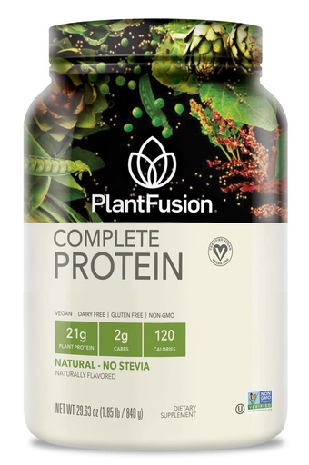[BRSWIYDYAVYRYEI5] PlantFusion Complete Vegan Protein Powder - Plant Based Protein Powder With BCAAs, Digestive Enzymes and Pea Protein - Keto, Gluten Free, Non-Dairy, No Sugar, Non-GMO - Natural-No Stevia 1.85 lb