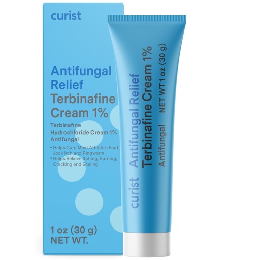 [BRSREGA7PIDWO3LP] Curist Terbinafine Cream Antifungal 1oz (30g) Foot Fungus Treatment 1% - Anti Fungal Foot Care, Ring Worm, & Jock Itch Treatment - Athlete's Foot Cream Terbinafine Hydrochloride
