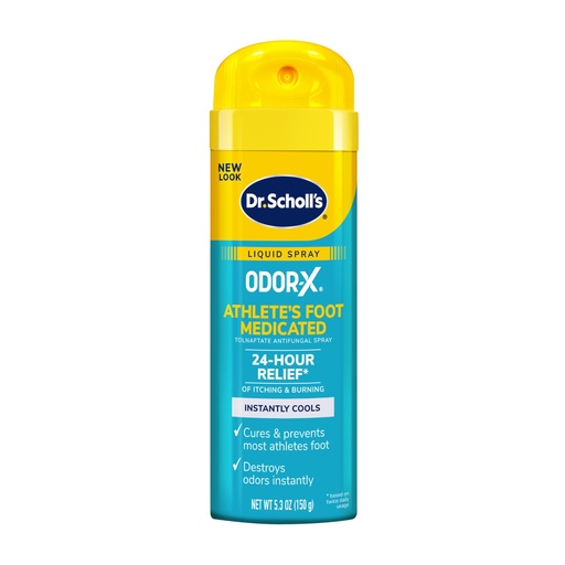 [BRSW2AQ6DMGQIC3J] Dr. Scholl's ODOR-X ATHLETE'S FOOT MEDICATED LIQUID SPRAY, 5.3 oz // 24-Hour Relief of Itching & Burning, Instantly Cools, Cures & Prevents Most Athlete's Foot, Destroys Odors Instantly
