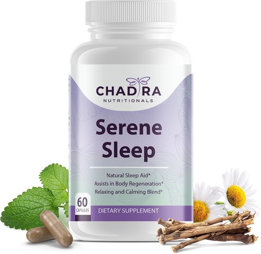 [BRSRA2T2PMPBYFY2] Serene Sleep Formula | Rest-Boosting Magnesium Citrate W/Melatonin, Passion Flower, Calcium, and L-Theanine | Natural Deep Sleep Vitamins for Adults - 60 Caps, 30 Day Supply