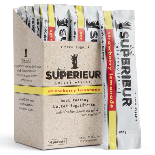 [BRSRAAIDAB6GGFI6] Superieur Sea Mineral Electrolyte Powder, Strawberry Lemonade, 14 Packets