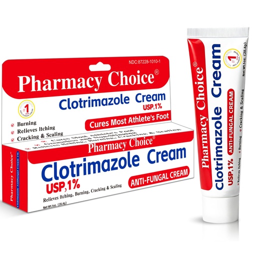 [BRSREAA3DIJWAGY7] Clotrimazole Antifungal Cream 1% USP (1 oz), Anti Fungal Treatment, Relieves Itching, Burning, Cracking and Scaling Associated Athletes Foot
