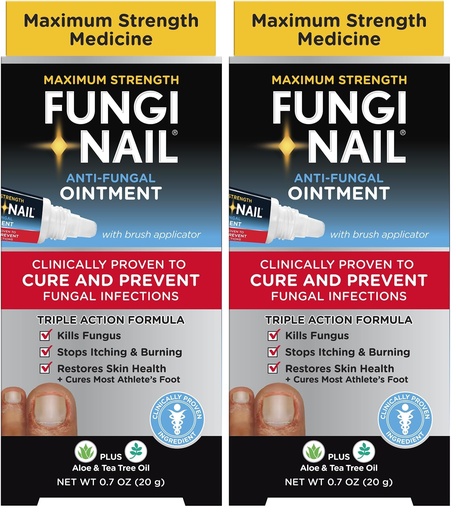 [BRSRGGQKCF5BOFDP] Fungi Nail Anti-Fungal Ointment 0.7 Fl Oz,Kills Fungus that Can Lead To Athlete's Foot with Tolnaftate,Toe Nail Fungus Treatments,Clinically Proven to Cure Infections,Natural Color,(Pack of 2)