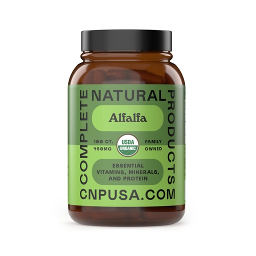 [BRSWGYY7BYCB6GQ2] Complete Natural Products Pure Alfalfa Leaf - 100 Capsules - 450mg of Pure Dried Organic Alfalfa Leaf Powder in Veggie Capsules
