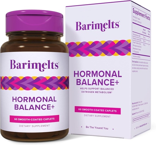 [BRSRAFDQCMBREAD4] BariMelts Hormonal Balance+ for GLP-1 ユーザーとBariatric患者 - DIM、NAC、Chasteberryは女性のためのホルモンバランスをサポート - 60スムースコートカプレット(1ヶ月の供給)