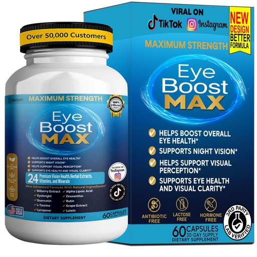 [BRSRGCYOO4PGMCDH] Eye Boost MAX Vision Support, 24 Vitamins and Minerals, 60 Capsules (3)