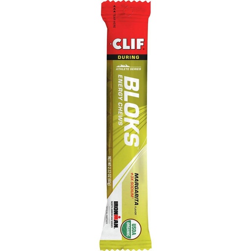 [BRSWIZAADNYBE3LY] Clifbar Bloks Energy Chews - 18-Pack Margarita W/3X Sodium, One Size