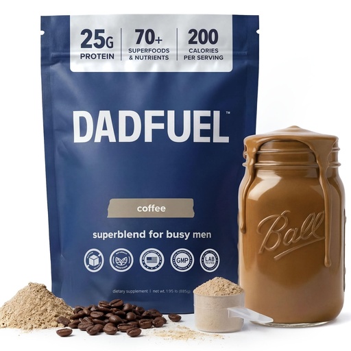 [BRSREHYCB5YREDLU] DADFUEL All-in-One Meal Replacement Shake for Men | 25g Whey Protein Isolate + 70+ Superfoods & Nutrients | Non-GMO, Gluten-Free, No Added Sugar | Smooth Taste, Easy Mix | 15 Servings