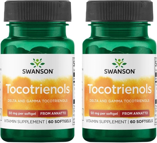 [BRSRMFA5AV7RG23J] Swanson Deltagold Tocotrienols - Annatto & Vitamin E Tocotrienols - 99% Tocopherol Free (60 Softgels, 50mg Each) (2 Pack)
