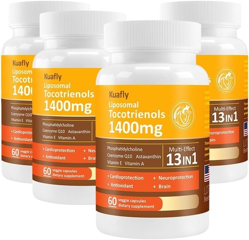[BRSRYYYYOEFQEHTG] Liposomal Tocotrienols Vitamin E 1400mg - High Potency Vitamin E Tocotrienols with Phosphatidylcholine, Astaxanthin 240 Capsules