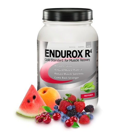 [BRSWIYT3PIHWA23E] Endurox PacificHealth R4 I Post Workout Drink Mix with Protein, Carbs, Electrolytes and Antioxidants for Superior Muscle Recovery, Net Wt. 4.56 lb., 28 Servings (Fruit Punch Flavor)