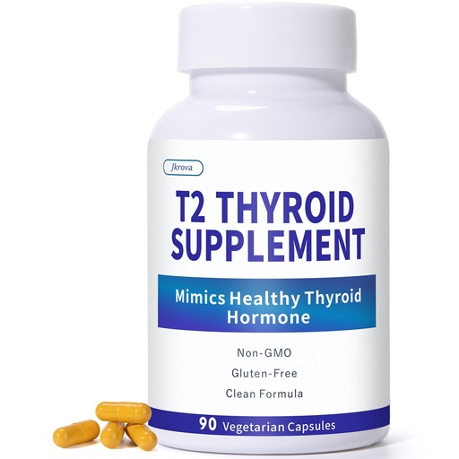 [BRSREA33OB6GKYDX] Bio-Identical T2 Thyroid Supplement (3,5-Diiodo-L-Thyronine) – Supports Metabolism & Energy | T2 Supplement for Hashimoto’s, Hypothyroidism & Thyroidectomy – Minimal Side Effects, 90 Capsules