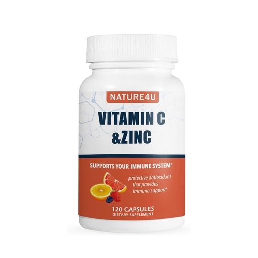 [BRSWYH35AUFQ42Y3] Vitamin C 1000mg with Zinc, Rose Hips and Citrus Bioflavonoids, Immune Support Supplement Antioxidants Protection, 120 Capsules