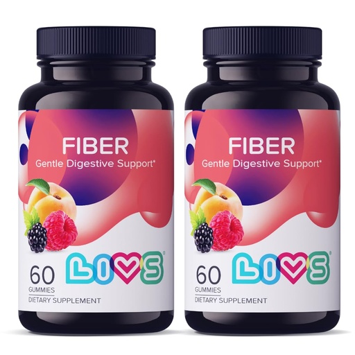 [BRSROFQYCAFGGAYZ] LIVS Fiber Gummies for Adults – Promote Digestive Support & Regularity | Gut Health & Smooth Digestion | Plant-Based Prebiotic | Non-GMO Fiber Supplement for Men & Women | 60 Count with 30 Servings